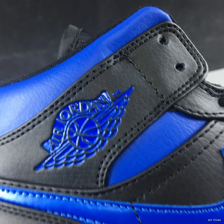 Jordan Royal Black Mid 1 Air Blue 554724-068 0406